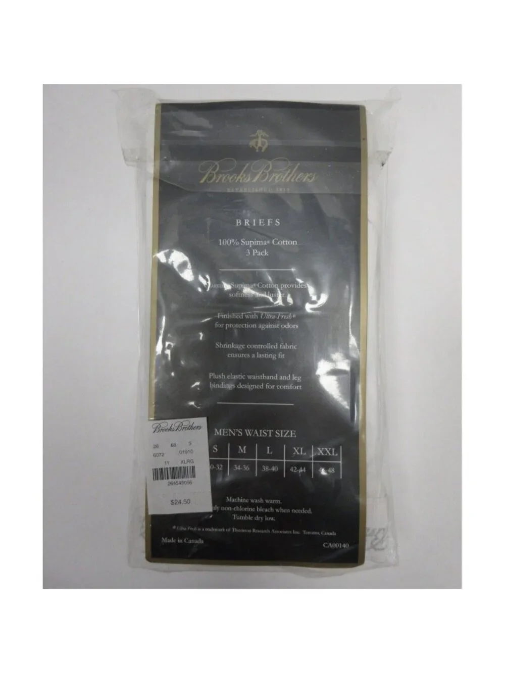 Brooks Brothers Underwear XL 3 Pack Briefs Supima Cotton Comfort NEW